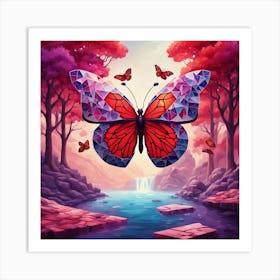 Butterfly In The Forest 1 Art Print