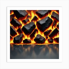 Fire In The Fireplace Art Print