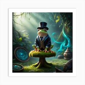 Frog In Top Hat Art Print