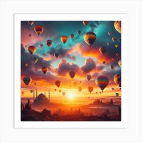 Hot Air Balloons In The Sky Art Print