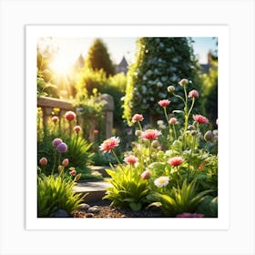 Garden At Sunset Art Print