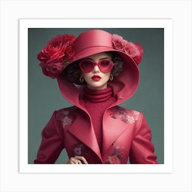 LADY IN RED Art Print