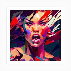 Angry Warrior Fine Art Abstract Portrait Art Print