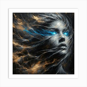 Woman With Blue Eyes Art Print