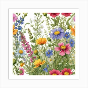 Illustrative Albedo Wild Flowers Art 3 Art Print