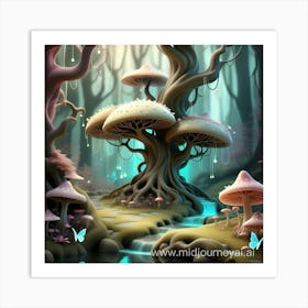 Mushroom Forest Art Print