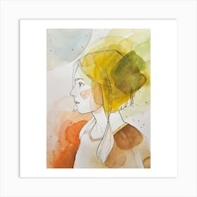 Woman Painting Watercolor Art Print