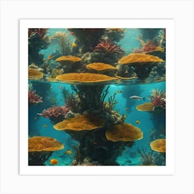 Surreal Underwater Landscape Inspired By Dali 9 Art Print