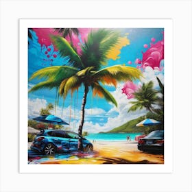 Car On The Beach 1 Art Print