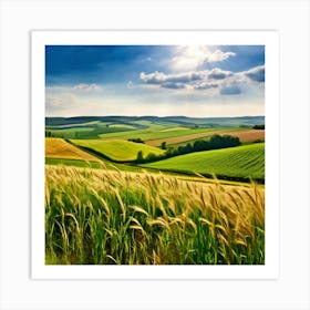 Grass German Cultivate Commercial Ecology Plant Sun Day Cultivated Scene Green Flying Pa (6) Art Print