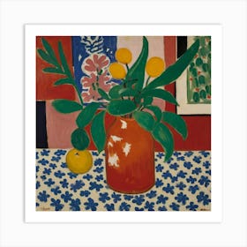 Vase Of Oranges Art Print