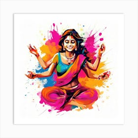 Vector Colorful Festive Celebration Joy Vibrant Culture Tradition Hindu Spring Happiness Art Print