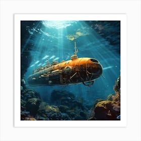 Underwater Submarine 2 Art Print