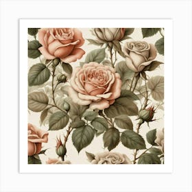 Wallpaper Roses 3 Art Print