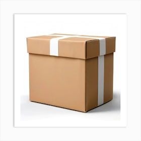 Mock Up Blank Box Parcel Cardboard Customizable Template Unprinted Clean Simple Minimalis (13) Art Print