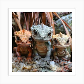 Baby Dragon Trio Art Print