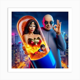 Wonder Woman meets Dr Evil 5 Art Print