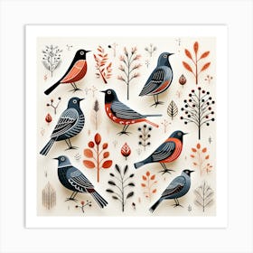 Autumn Birds Art Print