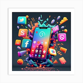 Social Media Icons 1 Art Print