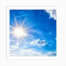 Blue Sky With Sun Art Print