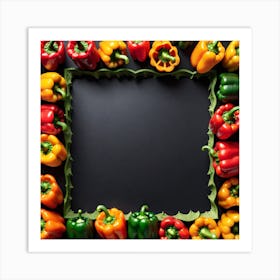 Colorful Peppers In A Frame 29 Art Print