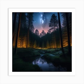 Milky In The Forest Art Print