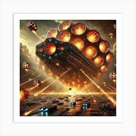 A Sci Fi Depiction Of Firestorm Mines Art Print