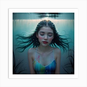Underwater Girl Art Print