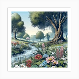 Serene And Peaceful Meadow 5 Art Print