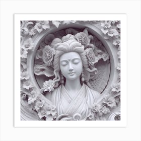 Ivy Chen white stone statue Art Print