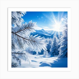 Crystal Snowfall Fresh Holiday Frost Icy Snowflake Texture Beautiful Light Season Hoar Fr (30) Art Print