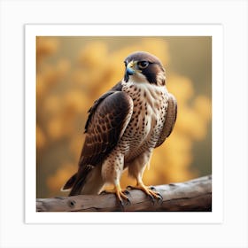 Photo Stunning Bird Portrait In Wild Nature Majestic Falcon Staring With Sharp Talons In Focus 1 Art Print
