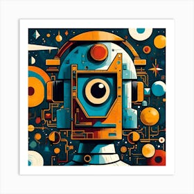 Robot Head Art Print