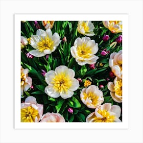 Tulips In The Garden Art Print