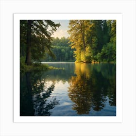 Sunrise In The Forest Art Print