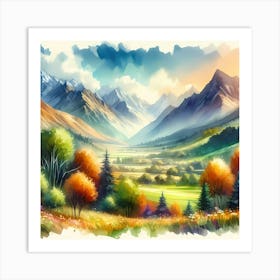 Watercolor Landscape Painting 15 Art Print