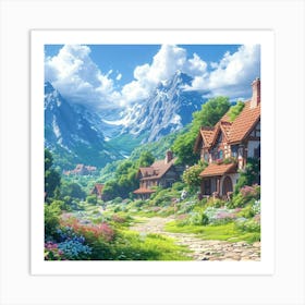 Village In The Mountains 8 Art Print