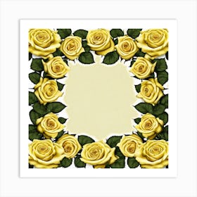 Yellow Roses Frame — Stock Photo Art Print