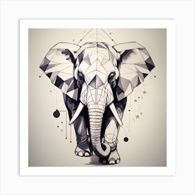 Geometric Elephant Art Print