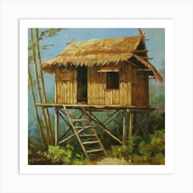 Hut In The Jungle 1 Art Print