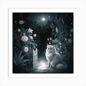 A Quiet Moonlit Garden With Twinkling St Xu8 Cclr0qla3g7p363aq Yhe9aulhsmgqx9kwkme4nw Art Print