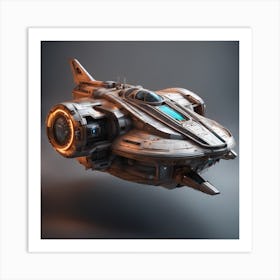 A Highly Detailed 3d Model Of A Sci Fi Spaceship W Art Print