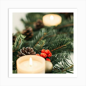 Christmas Tree With Candles 1 Art Print