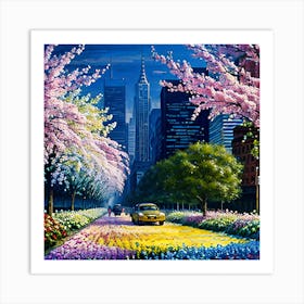 Future City Blossoms Art Print