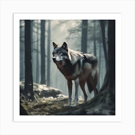 Wolf In The Forest 69 Art Print