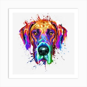 Great Dane Splash Art Dane Shirts Great Dane Gifts Art Print