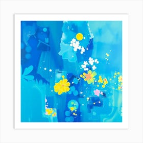 Blue Flowers 2 Art Print