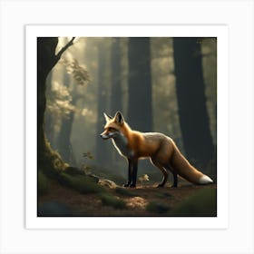 Red Fox In The Forest 53 Art Print