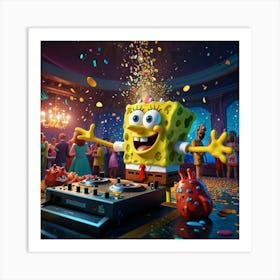 Spongebob Squarepants Party Art Print