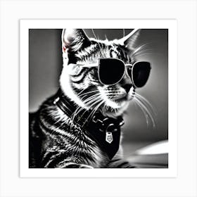 Cat In Sunglasses 15 Art Print